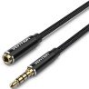 Cable Estéreo Vention BHCBH/ Jack 3.5 Macho - Jack 3.5/ Hembra/ 3m/ Negro