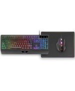 Pack Gaming Mars Gaming MCP124/ Teclado H-MECH + Ratón Óptico + Alfombrilla/ Negro