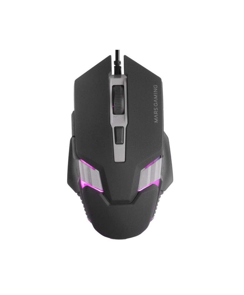Ratón Gaming Mars Gaming MM024/ Hasta 4000 DPI/ Negro