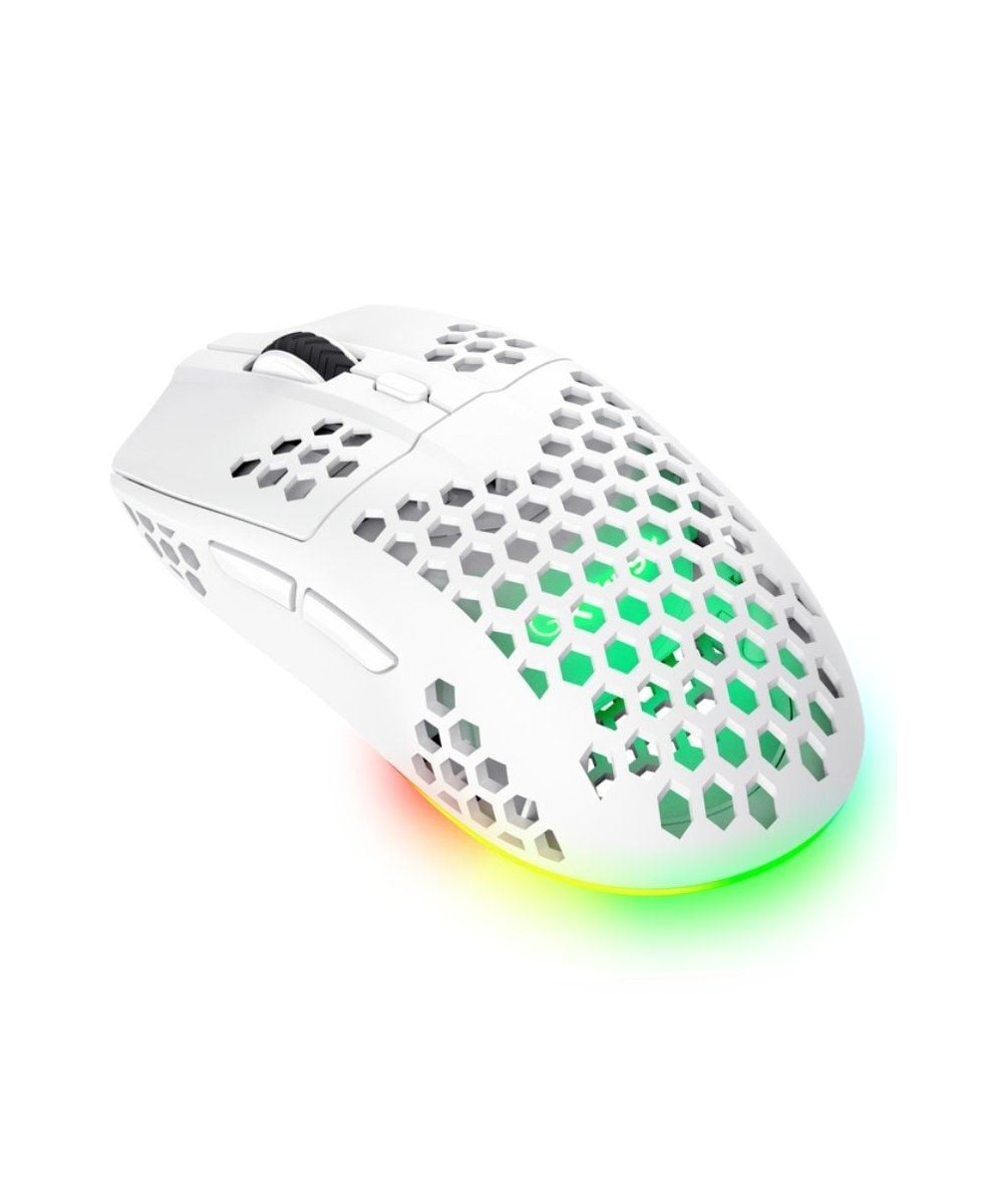 Ratón Gaming Inalámbrico Trust Gaming GXT 929 Helox/ Batería recargable/ Hasta 4800 DPI/ Blanco