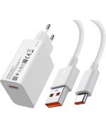 Cargador Rápido USB-A + Cable de datos USB-C Blanco Xiaomi Charging Combo 33W