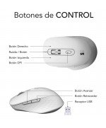 Ratón Ergonómico Inalámbrico por Bluetooth/ 2.4GHz Subblim Curve Ergo Dual Battery Blanco