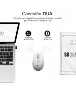 Ratón Ergonómico Inalámbrico por Bluetooth/ 2.4GHz Subblim Curve Ergo Dual Battery Blanco