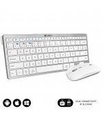 Teclado y Ratón Inalámbrico Subblim OCO010 Combo Multidispositivo Compacto/ Plata