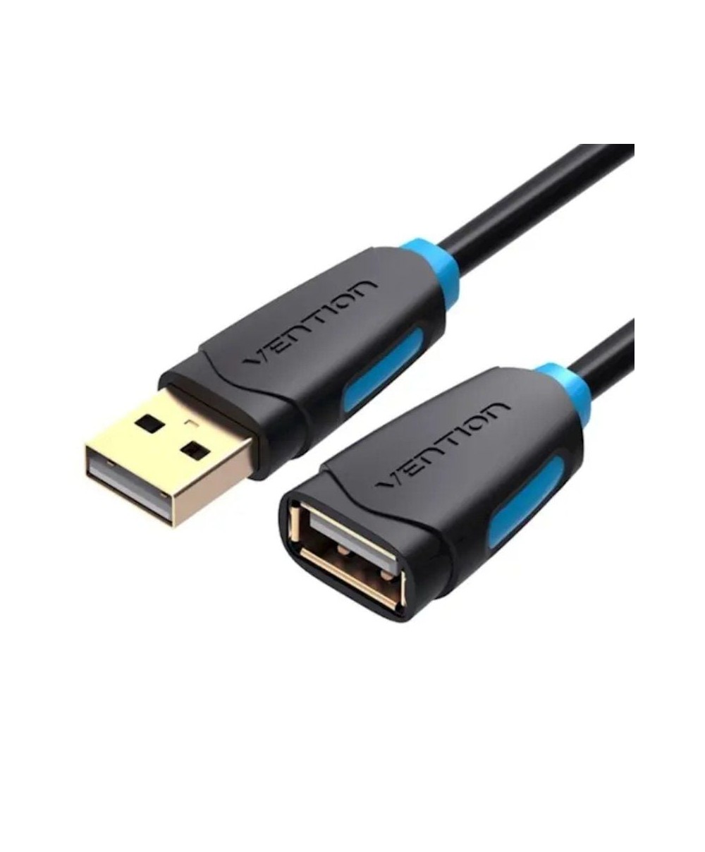 Cable Alargador USB 2.0 Vention CBCBF/ USB Macho - USB Hembra/ 1m/ Negro