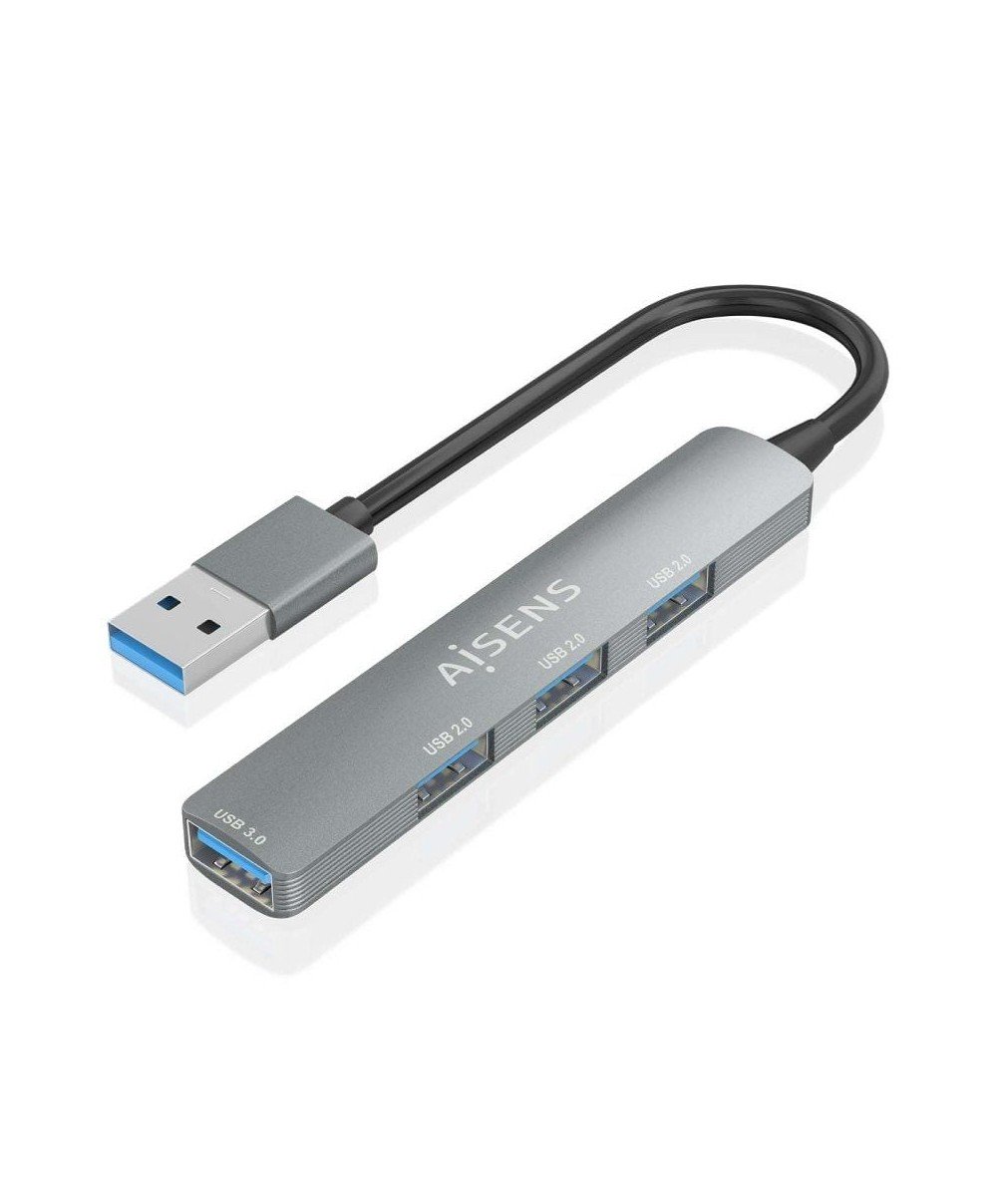 Hub USB 3.0 Aisens A106-0859/ 4xUSB/ Gris