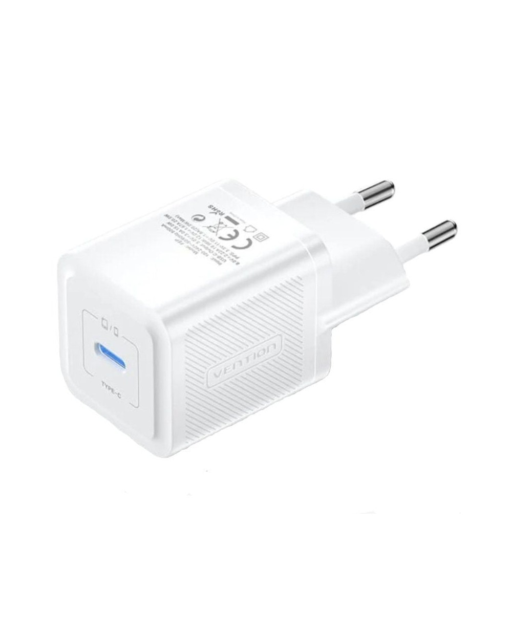 Cargador de Pared Vention FEPW0-EU/ 1xUSB Tipo-C/ 20W
