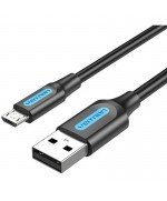 Cable USB 2.0 Vention USB Macho - MicroUSB Macho 1m Negro