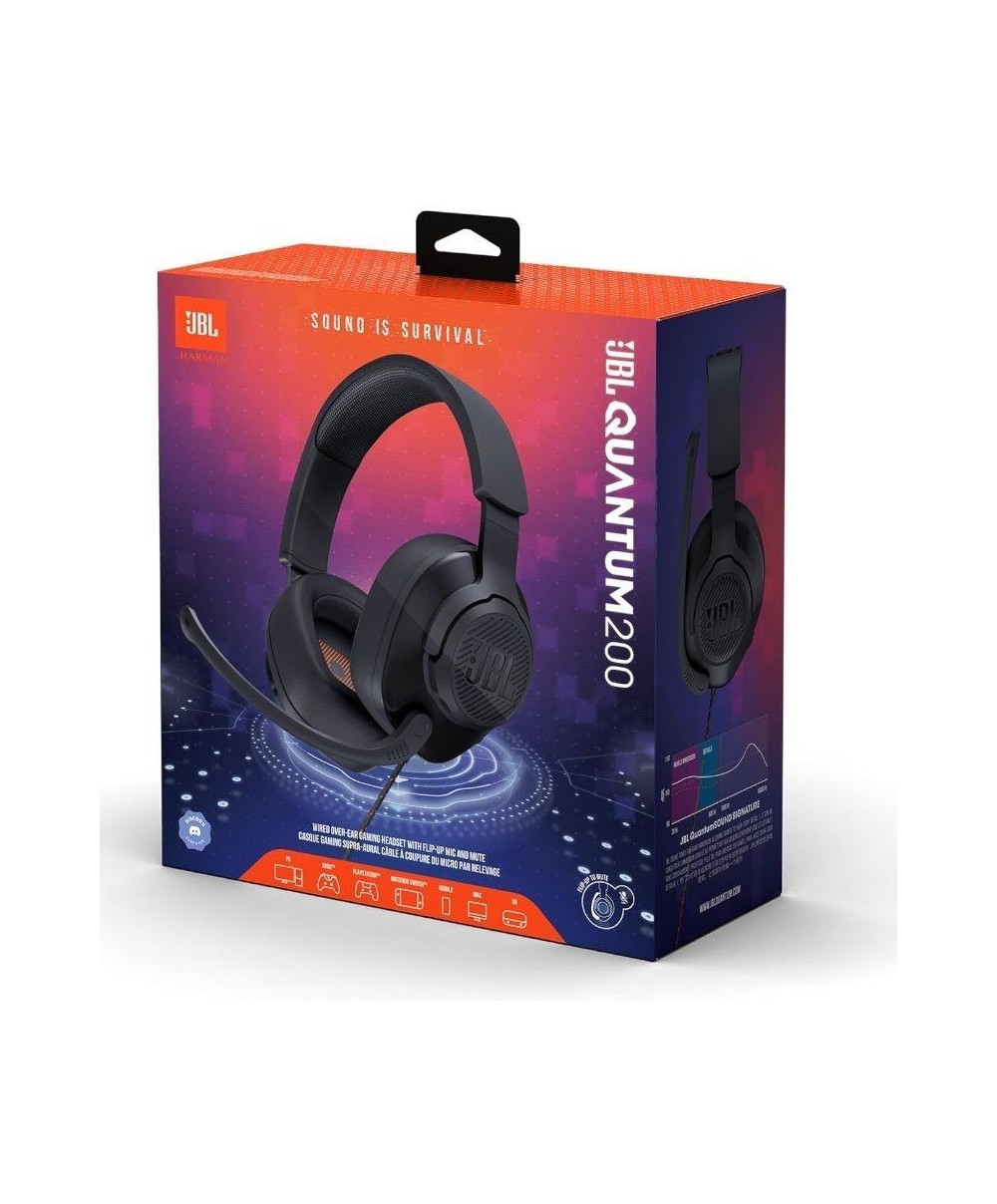 Auriculares Gaming con Micrófono JBL Quantum 200/ Jack 3.5/ Negros