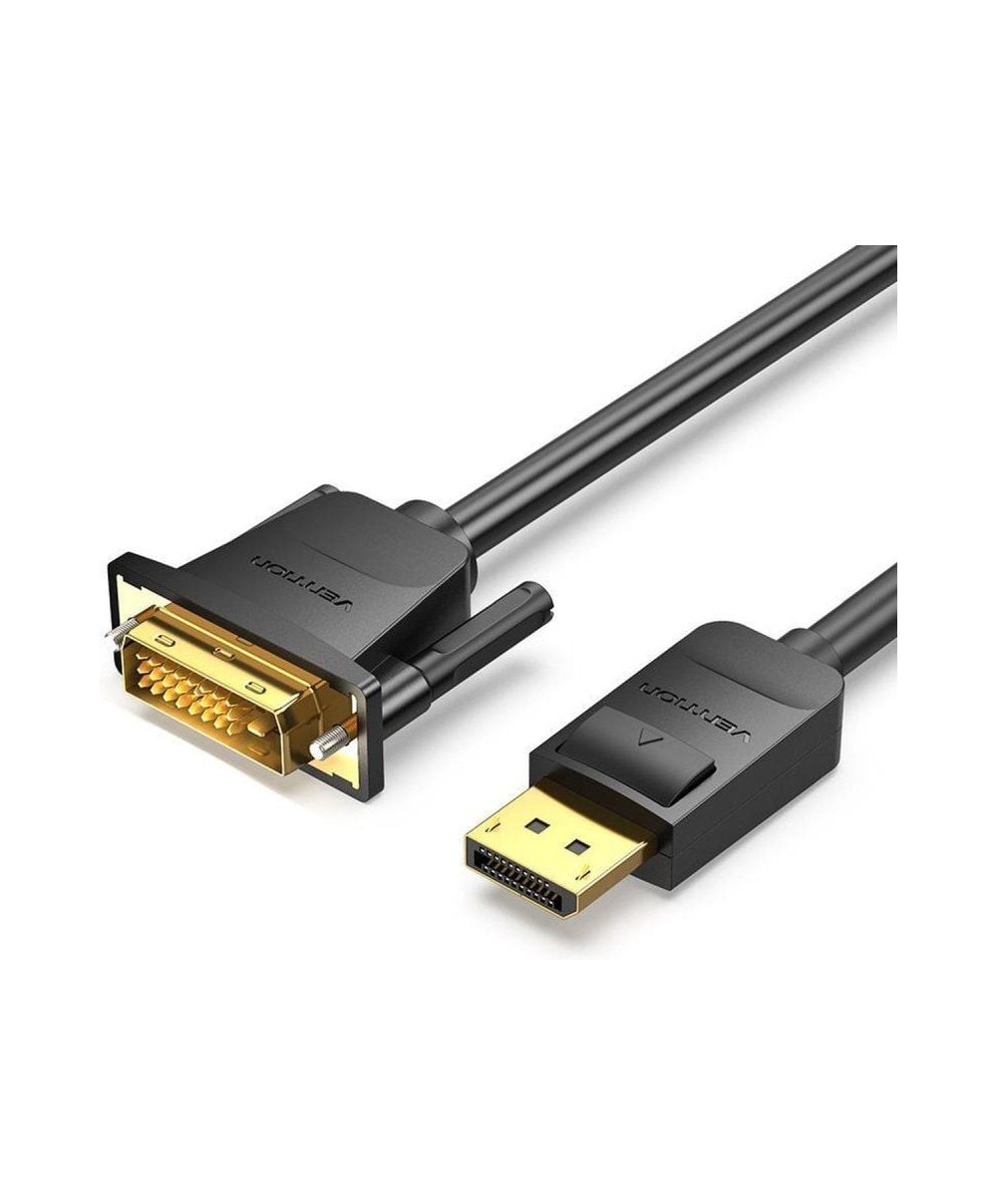 Cable Conversor Vention HAFBF/ DisplayPort Macho - DVI Macho/ 1m/ Negro