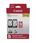 Cartucho de Tinta Original Canon PG-575 + CL-576 Multipack/ Negro/ Tricolor + Papel Fotográfico