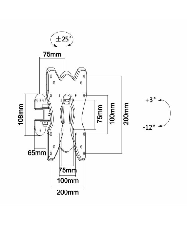 Soporte de Pared Giratorio Inclinable Aisens para TV de 23-42"/ hasta 25kg