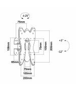 Soporte de Pared Giratorio Inclinable Aisens para TV de 23-42"/ hasta 25kg