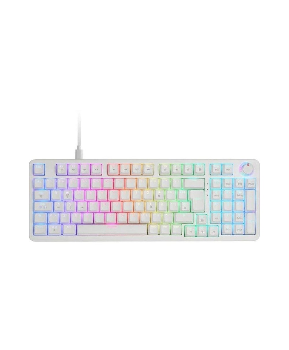 Teclado Gaming Mecánico Mars Gaming MKPROBES Switch Azul/ Blanco
