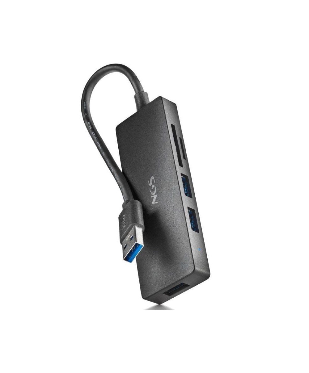 Lector de Tarjetas Hub USB NGS IHUB READER 3xUSB 3.0 1x