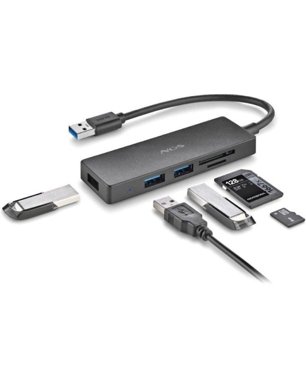 Lector de Tarjetas Hub USB NGS IHUB READER 3xUSB 3.0 1x