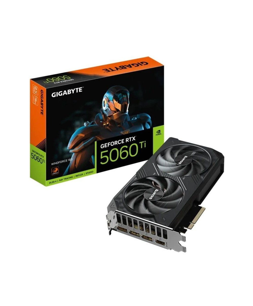 Tarjeta Gráfica Gigabyte GeForce RTX 5060 Ti WindForce 16GB GDDR7