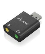 Tarjeta de Sonido Aisens USB Macho - 2x Jack 3.5 Hembra