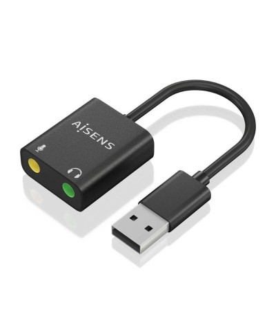 Tarjeta de Sonido Aisens  USB Macho - 2xJack 3.5 Hembra
