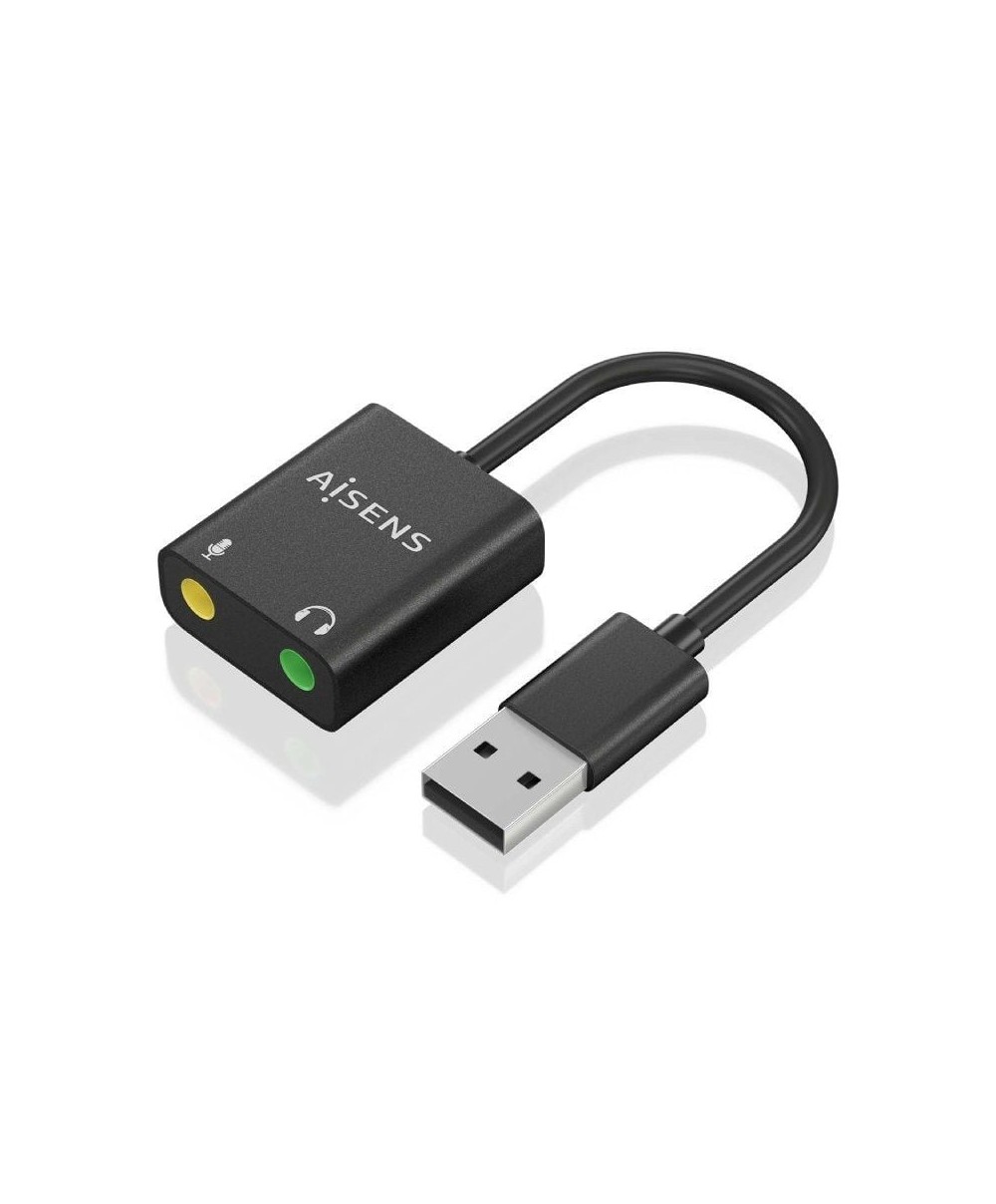 Tarjeta de Sonido Aisens  USB Macho - 2xJack 3.5 Hembra