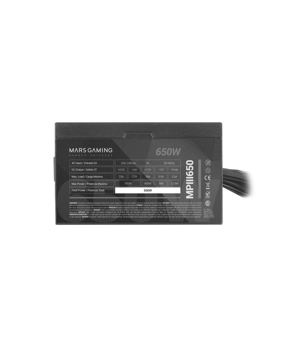 Fuente de Alimentación Mars Gaming MPIII650/ 650W/ Ventilador 12cm