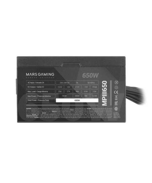 Fuente de Alimentación Mars Gaming MPIII650/ 650W/ Ventilador 12cm