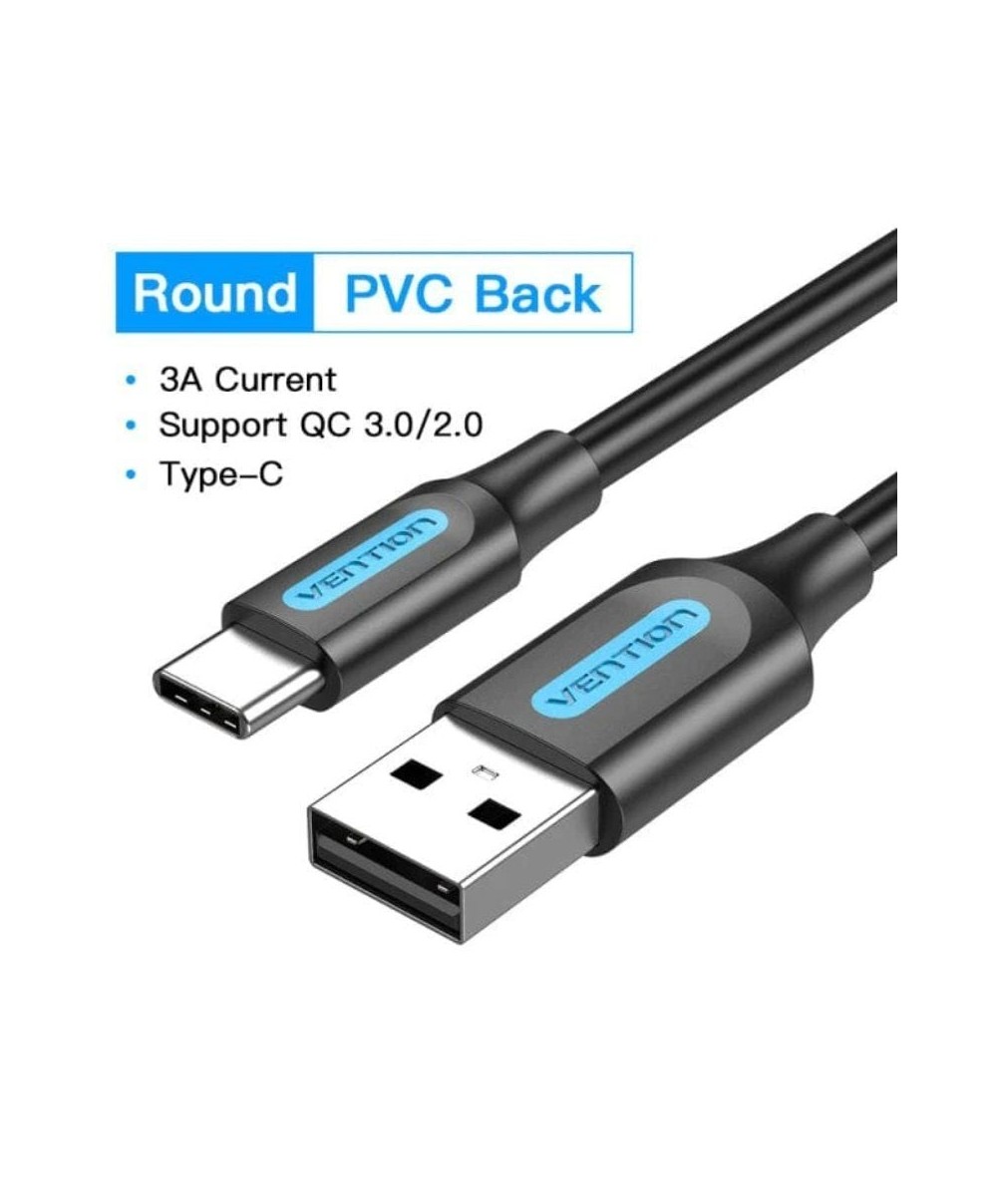 Cable USB 2.0 Tipo-C Vention COKBF/ USB Macho - USB Tipo-C Macho/ Hasta 60W/ 480Mbps/ 1m/ Gris