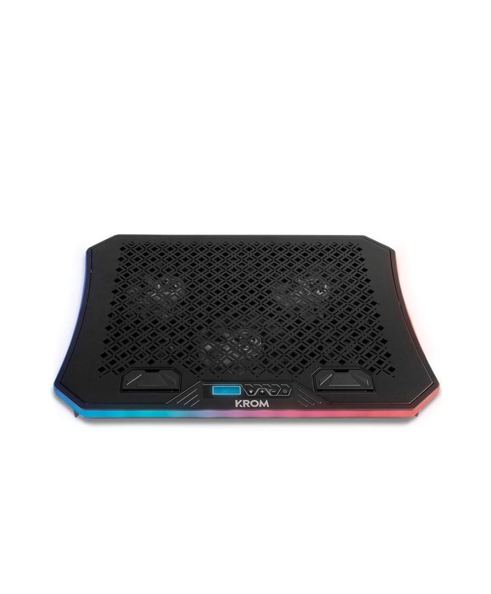 Soporte Refrigerante Krom Kooler para Portátiles hasta 19"/ Iluminación LED