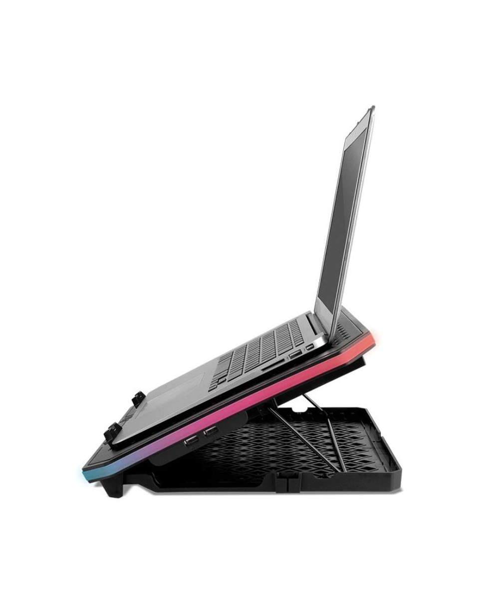 Soporte Refrigerante Krom Kooler para Portátiles hasta 19"/ Iluminación LED