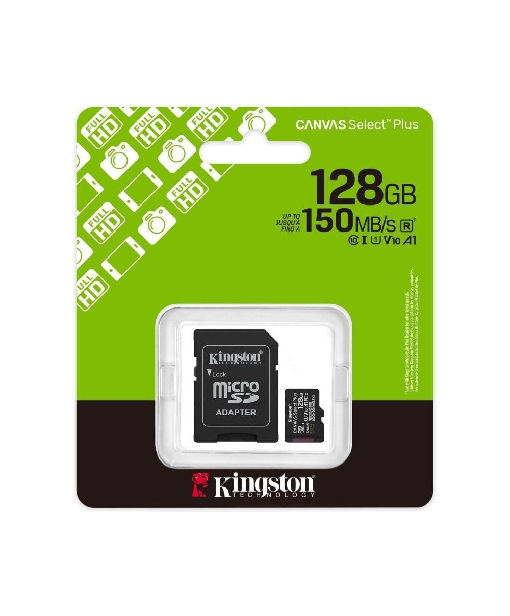 Tarjeta de Memoria Kingston CANVAS Select Plus 128GB microSD XC con Adaptador