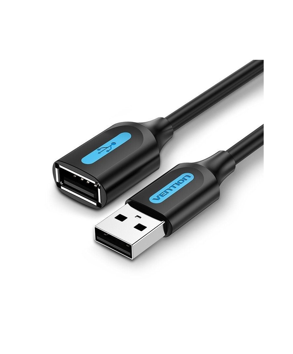 Cable Alargador USB 2.0 Vention CBIBI/ USB Macho - USB Hembra/ 480Mbps/ 3m/ Negro