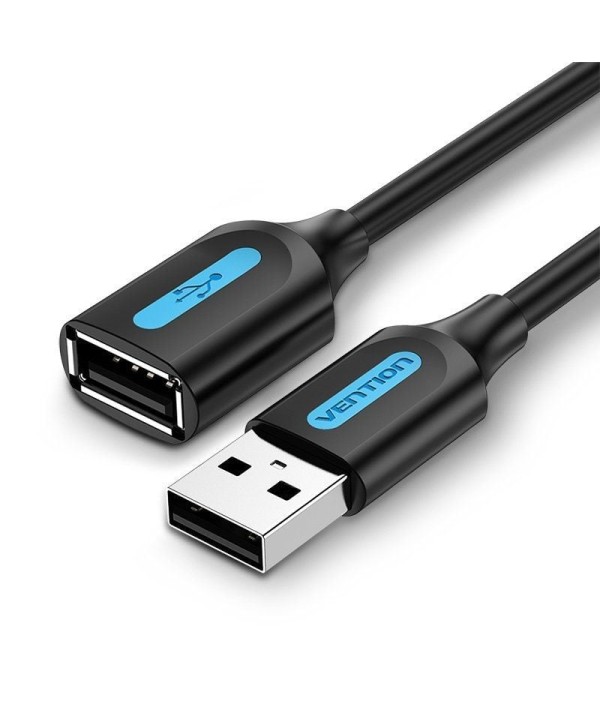 Cable Alargador USB 2.0 Vention CBIBI/ USB Macho - USB Hembra/ 480Mbps/ 3m/ Negro