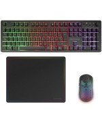 Pack Gaming Mars Gaming MCPWX/ Teclado Inalámbrico + Ratón Inalámbrico + Alfombrilla