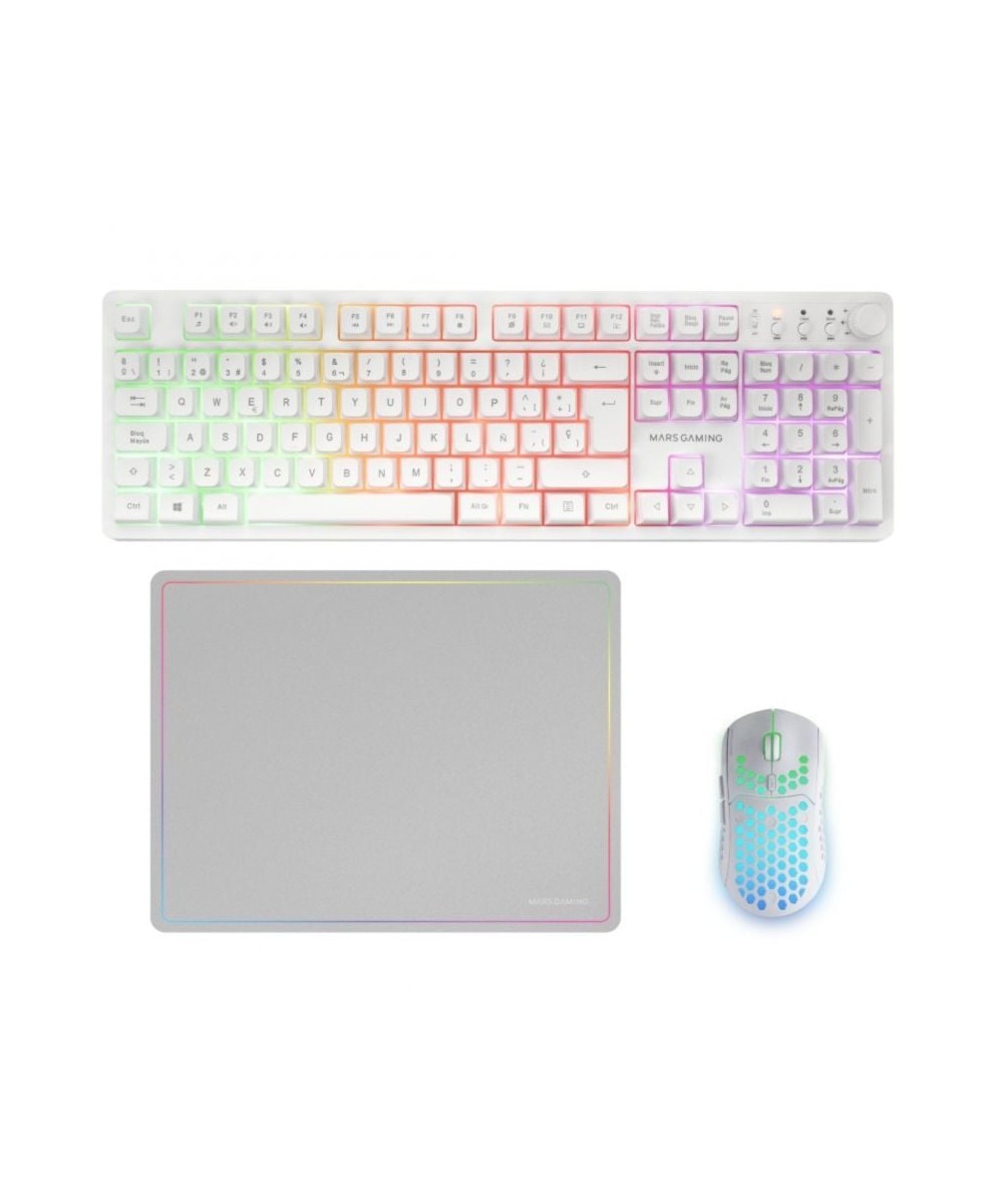 Pack Gaming Mars Gaming MCPWX/ Teclado Inalámbrico + Ratón Inalámbrico + Alfombrilla
