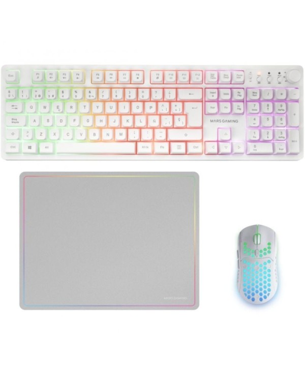 Pack Gaming Mars Gaming MCPWX/ Teclado Inalámbrico + Ratón Inalámbrico + Alfombrilla