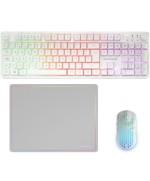 Pack Gaming Mars Gaming MCPWX/ Teclado Inalámbrico + Ratón Inalámbrico + Alfombrilla
