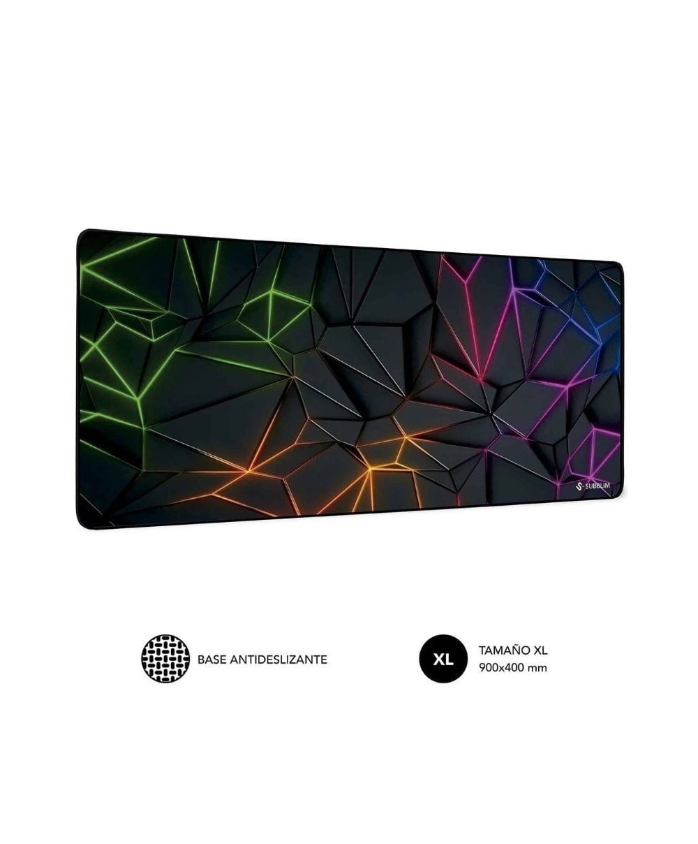 Alfombrilla Subblim Neon Obsidian XL/ 900 x 400 x 3 mm