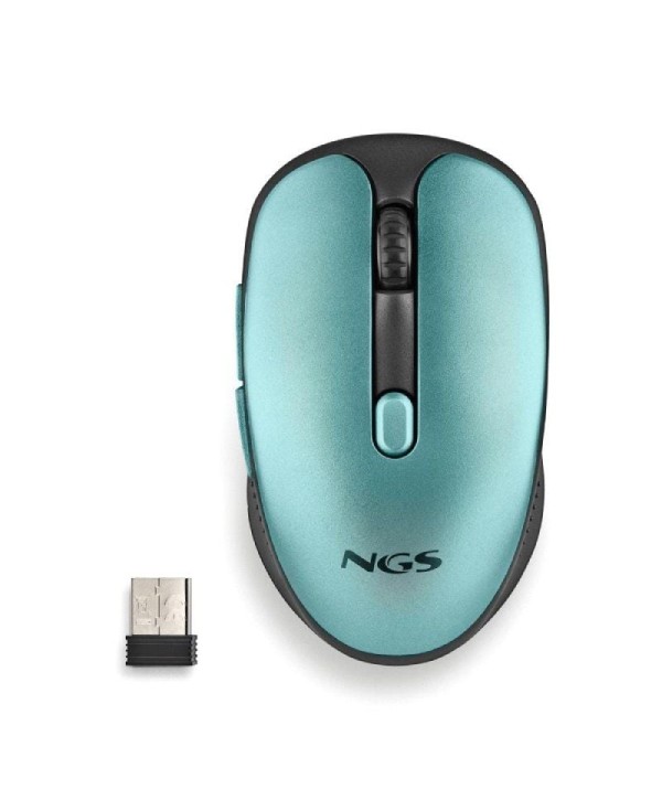 Ratón Inalámbrico NGS Evo Rust/ Batería recargable/ Hasta 1600 DPI/ Verde