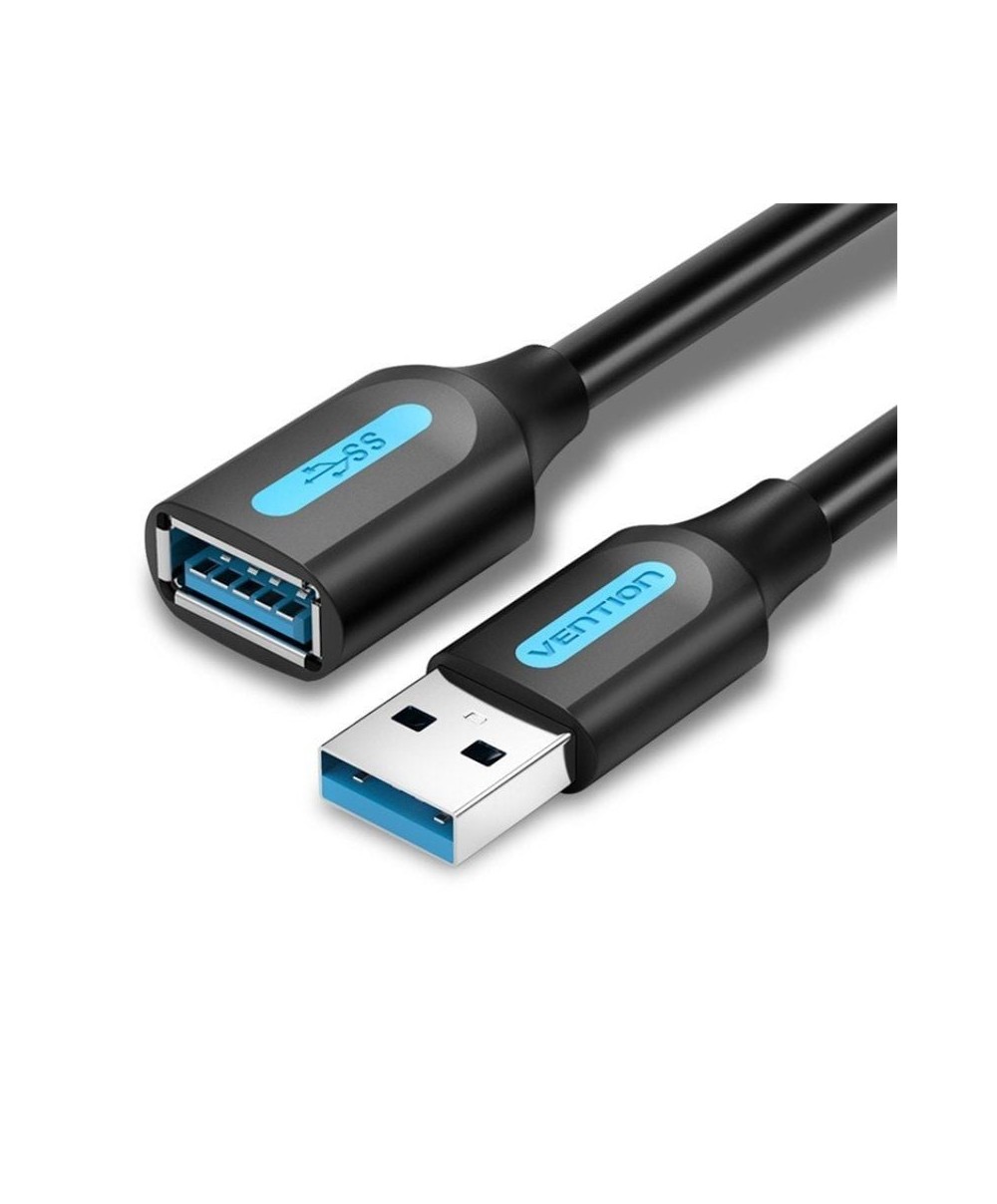 Cable Alargador USB 3.0 Vention  Macho - USB Hembra/ 5Gbps/ 2m/ Negro
