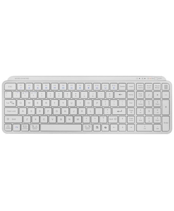 Teclado Compacto Inalámbrico por Bluetooth Mars Gaming MK-SILENKEYS/ Blanco