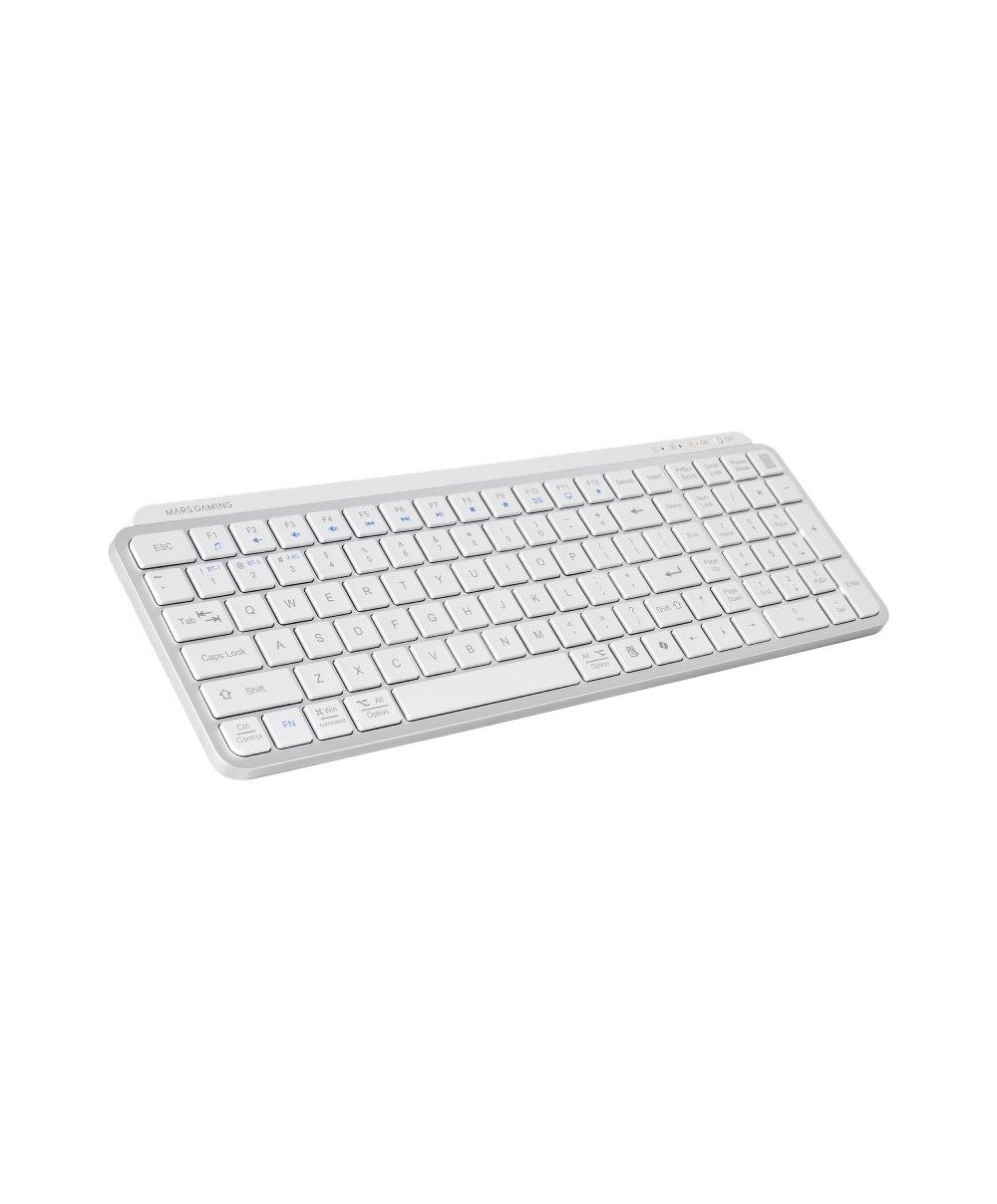 Teclado Compacto Inalámbrico por Bluetooth Mars Gaming MK-SILENKEYS/ Blanco