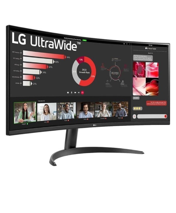 Monitor Profesional Ultrapanorámico Curvo LG 34WR50QK-B 34"/ WQHD/ Negro
