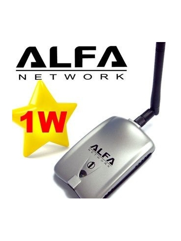 cero cama metal Wifi USB Alfa AWUS036H 1000mW 1W 802.11b/g Antena 2Db V5 Realteck 8187L