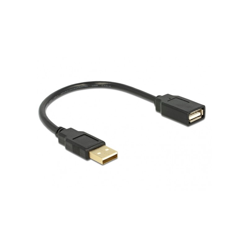 Cable USB Prolongador 15cm Macho-Hembra Usb 2,0