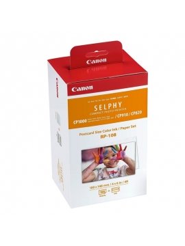 Papel fotografico y Cartucho de Tinta Original para Selphy CP Canon RP-108