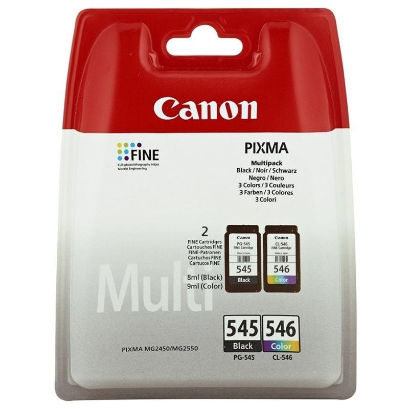 Tinta Original Canon Pack PG-545 + CL-546 Multipack/ Negro/ Tricolor