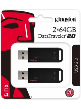 Pendrive 64Gb Kingston Pack 2 Unidades Datatraveler 20