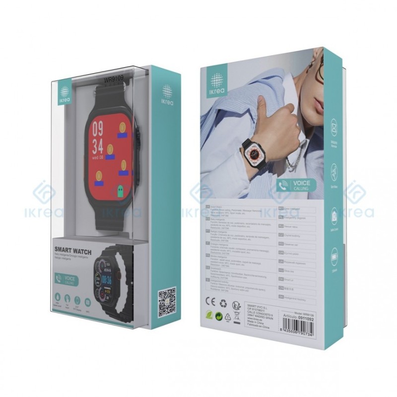 Smartwatch JL7011 2.01'' TFT 240*296 Carga Inalámbrica 220MAH IKREA WR9109 Negro