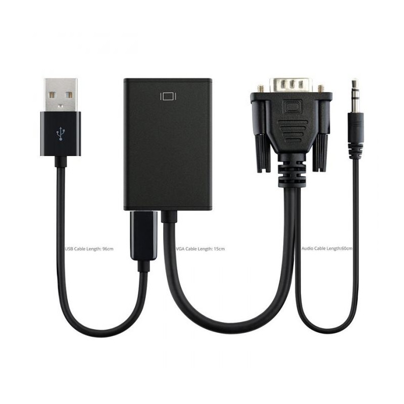 Adaptador VGA a HDMI Con sonido 