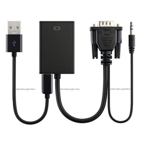 Adaptador VGA a HDMI Con sonido 